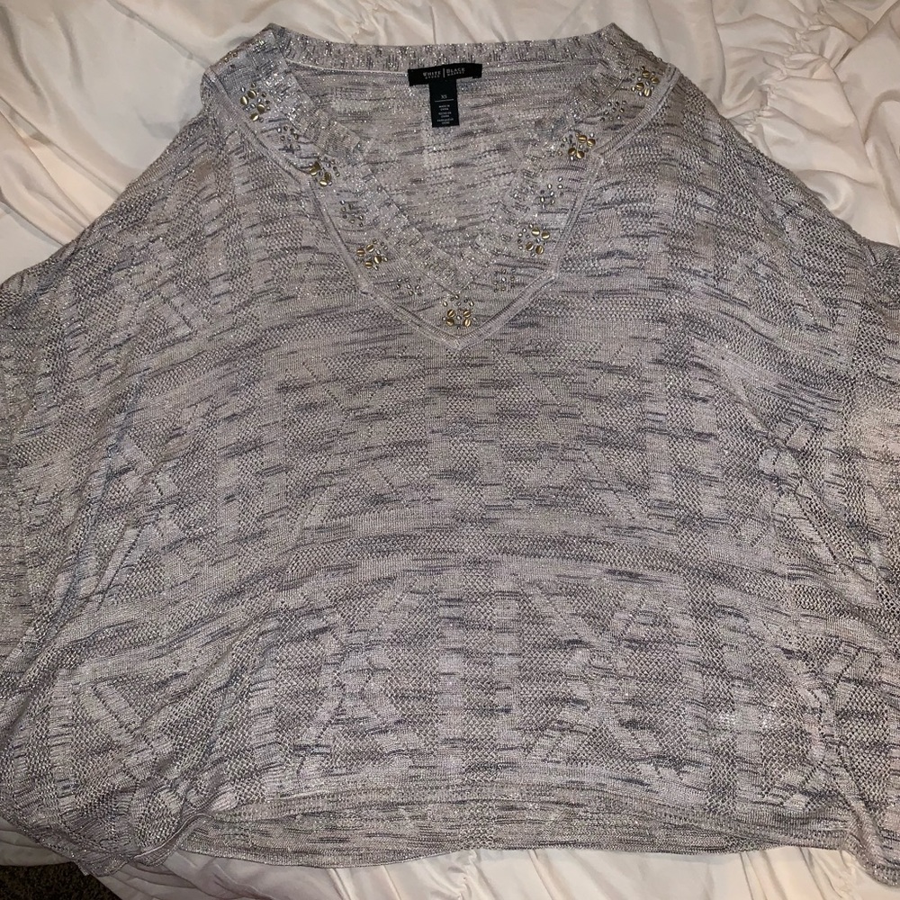 White House Black Market Embellished Poncho - Picture 4 of 8